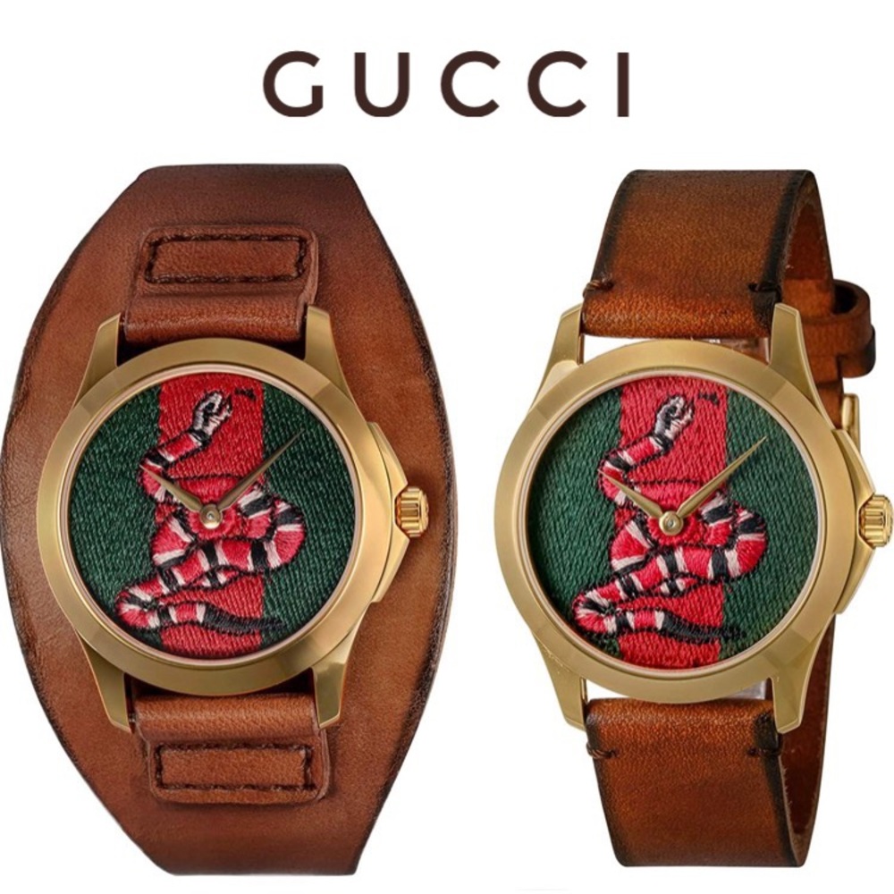 Gucci men’s snake leather COLLECTIBLE watch Swiss - Picture 1 of 4